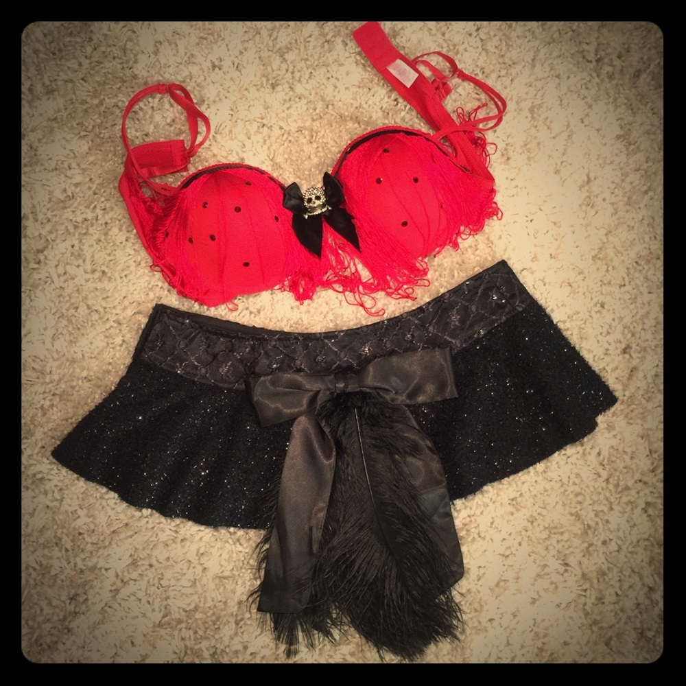 Custom made Pirate top and Velcro skirt w/ feather